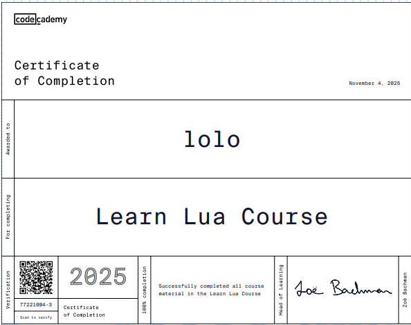 Lua Course 